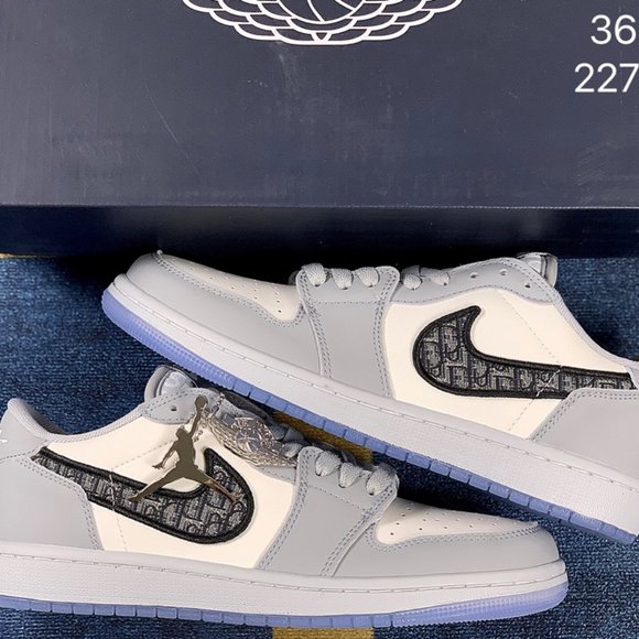 Air Jordan 1 Low Sneakers White Grey Ice Blue Shoes (Brand New)